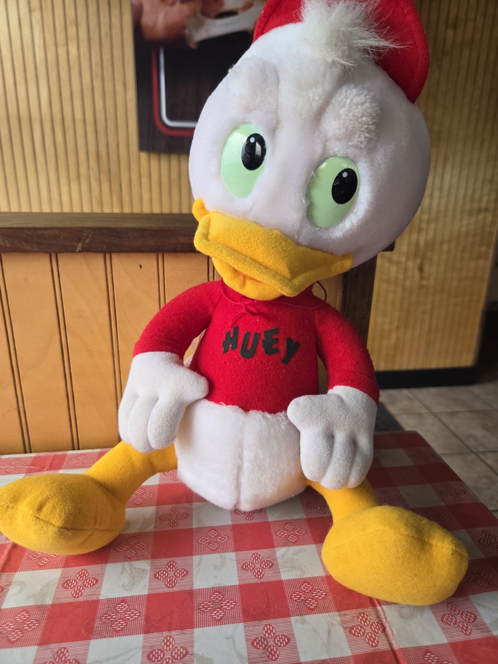 VTG 1986 Walt Disney HUEY Nephew Duck Tales 14” Plush Stuffed Animal Playskool